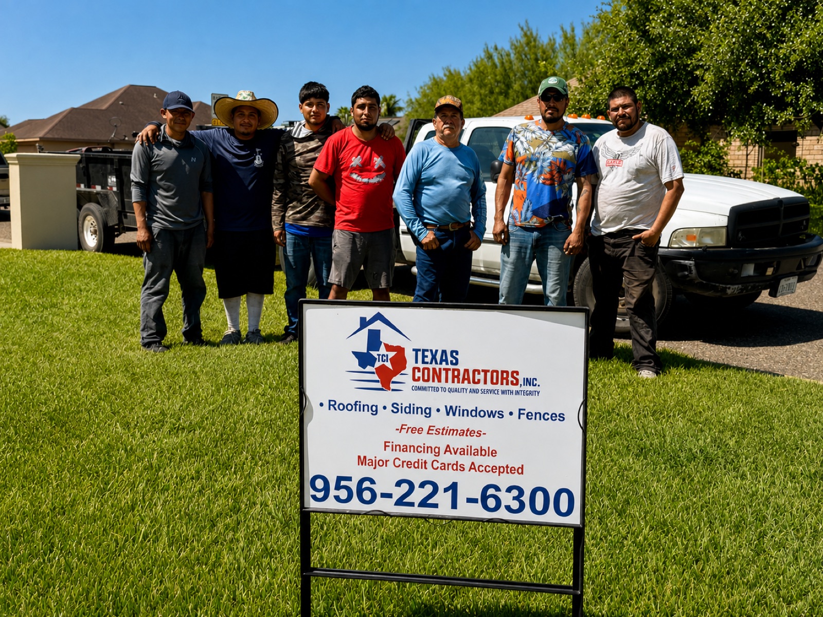 The Texas Contractors roofing crew in the Rio Grande Valley